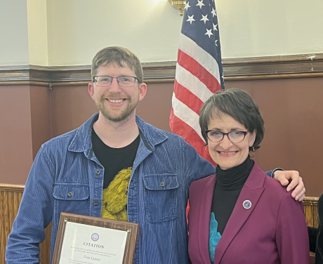Tom Lamar with Mayor Katjana Ballantyne